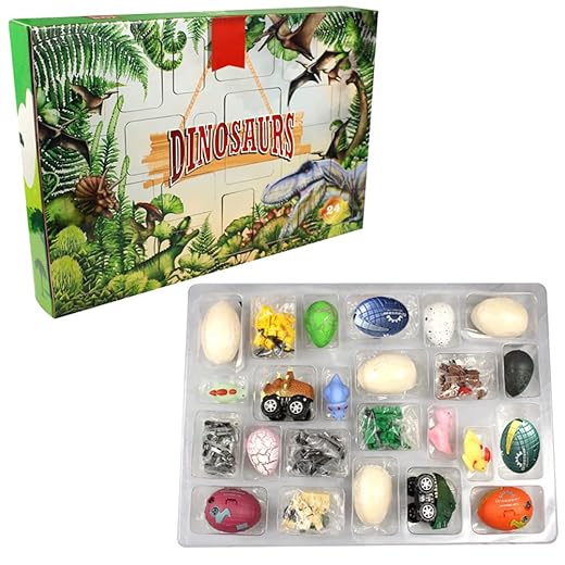 Dinosaur Advent Countdown Calendar For 2021 Christmas 24PCS Six in one Blind Box Dinosaur DIY Toy Creative Xmas Gift for Children