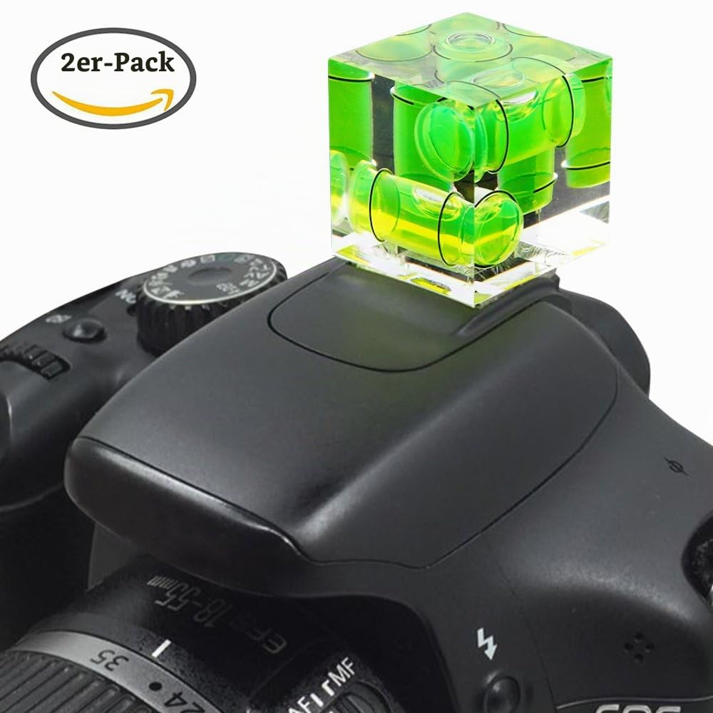 Senhai Triple 3 Achsen Hot Shoe Blase Wasserwaage für Canon Nikon Pentax DSLR Kamera (2-Pack)