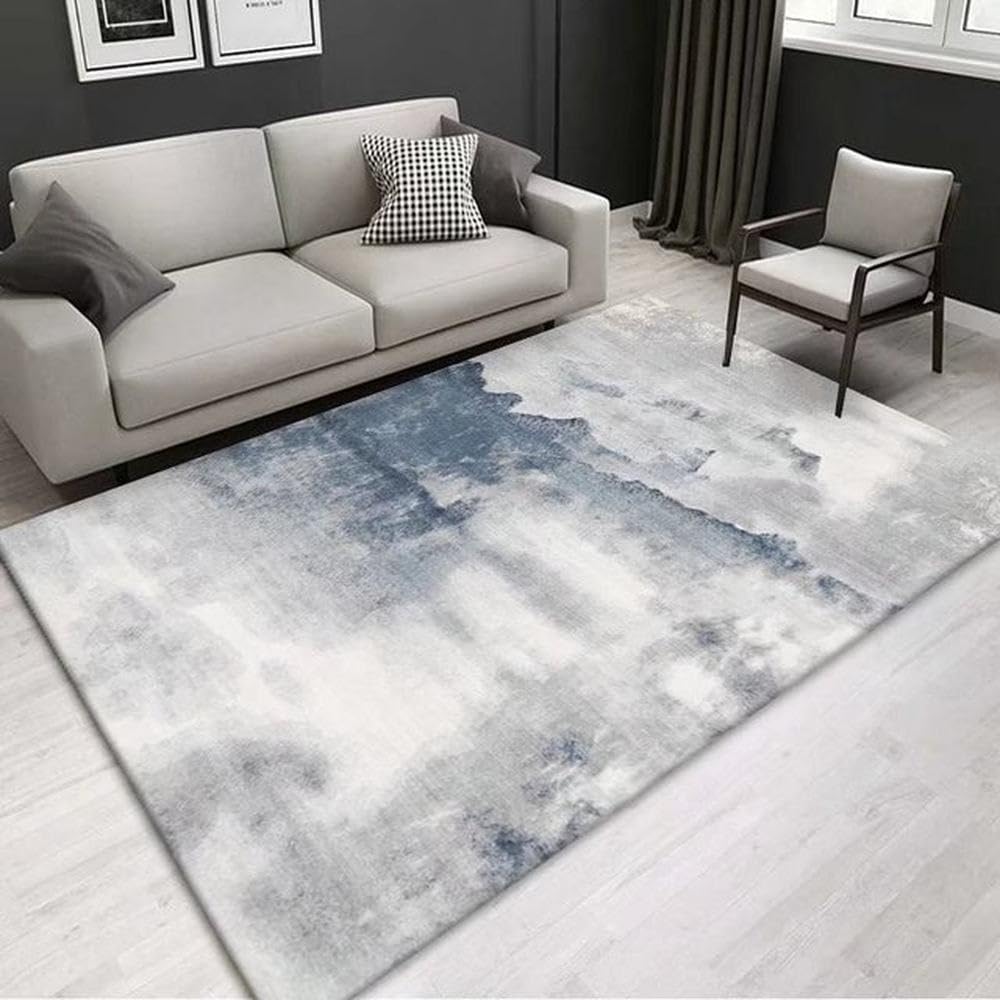 Tapis de salon 140 x 200 cm moderne et abstrait en flanelle pour chambre et canapé