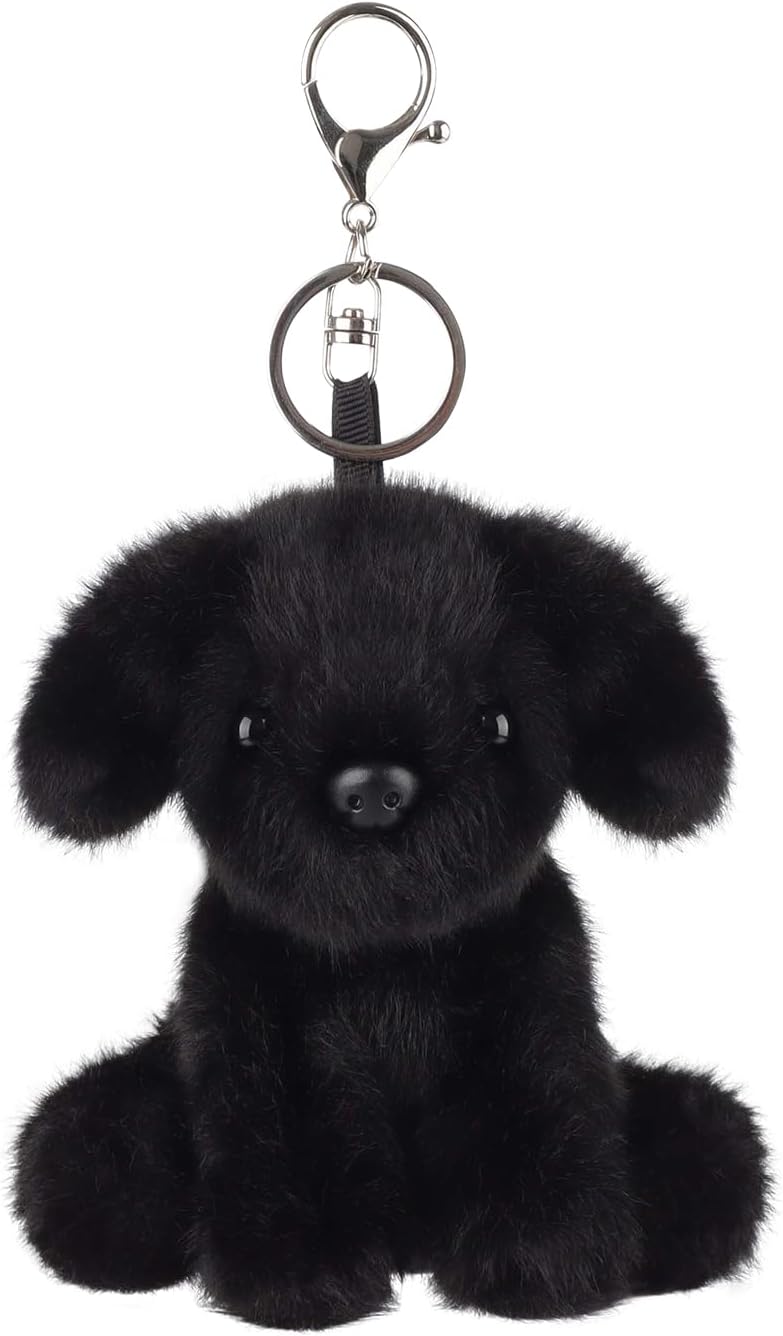 Plush Labrador Dog Puppy Stuffed Animal Soft Keychain for Kids Bag, Purse, Backpack, Handbag