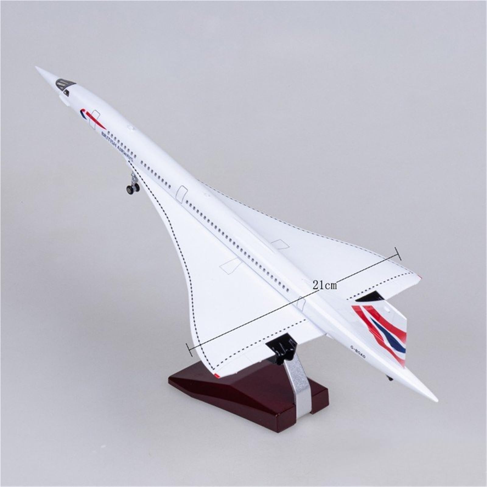 Repliki modeli samolotów w skali 50 cm kolekcjonerskie metalowe repliki samolotów dla British Airways Concorde 1:125 symulacyjny model samolotu miniaturowy model samolotu (ze światłem)
