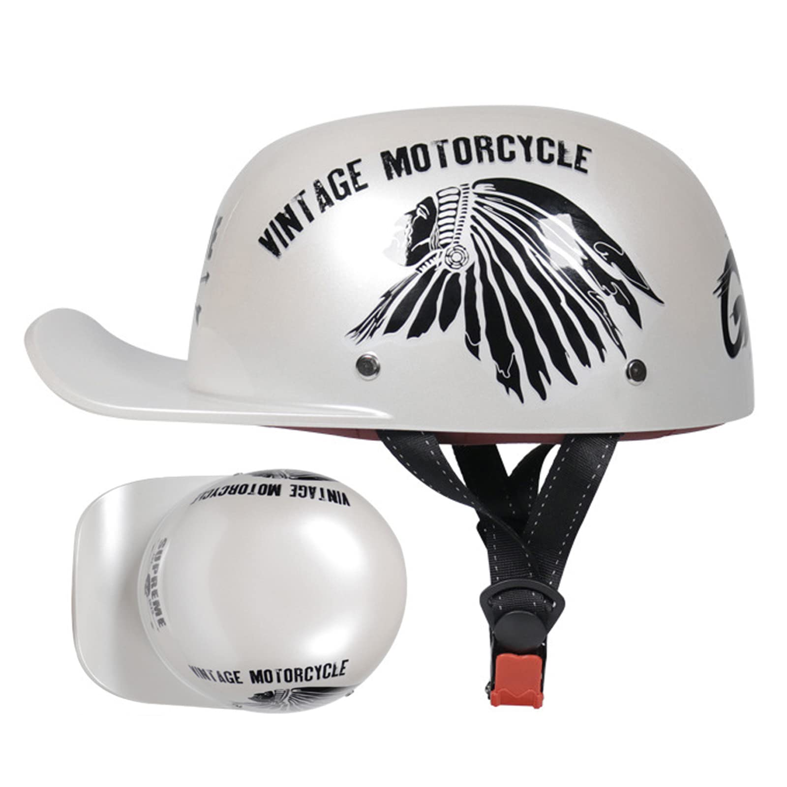 Vintage Motorcycle Scooter Helmets for Men Women's Open Face Moped Retro  Bike Helmet Half Shell Motorcycle Helmet Hat Baseball Cap Jet Style Helmet