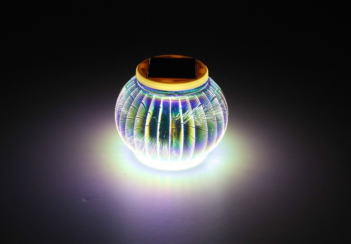 EONANT Lampada Da Tavolo Solare 3D A Mosaico, LED Colorati, Impermeabile, Per Giardino, Terrazzo E Interni - 3