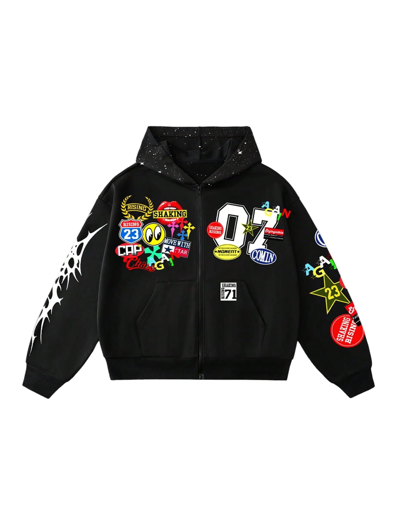 Amazon.com: SOLY HUX Men's Graphic Oversized Hoodies Y2k Zip Up