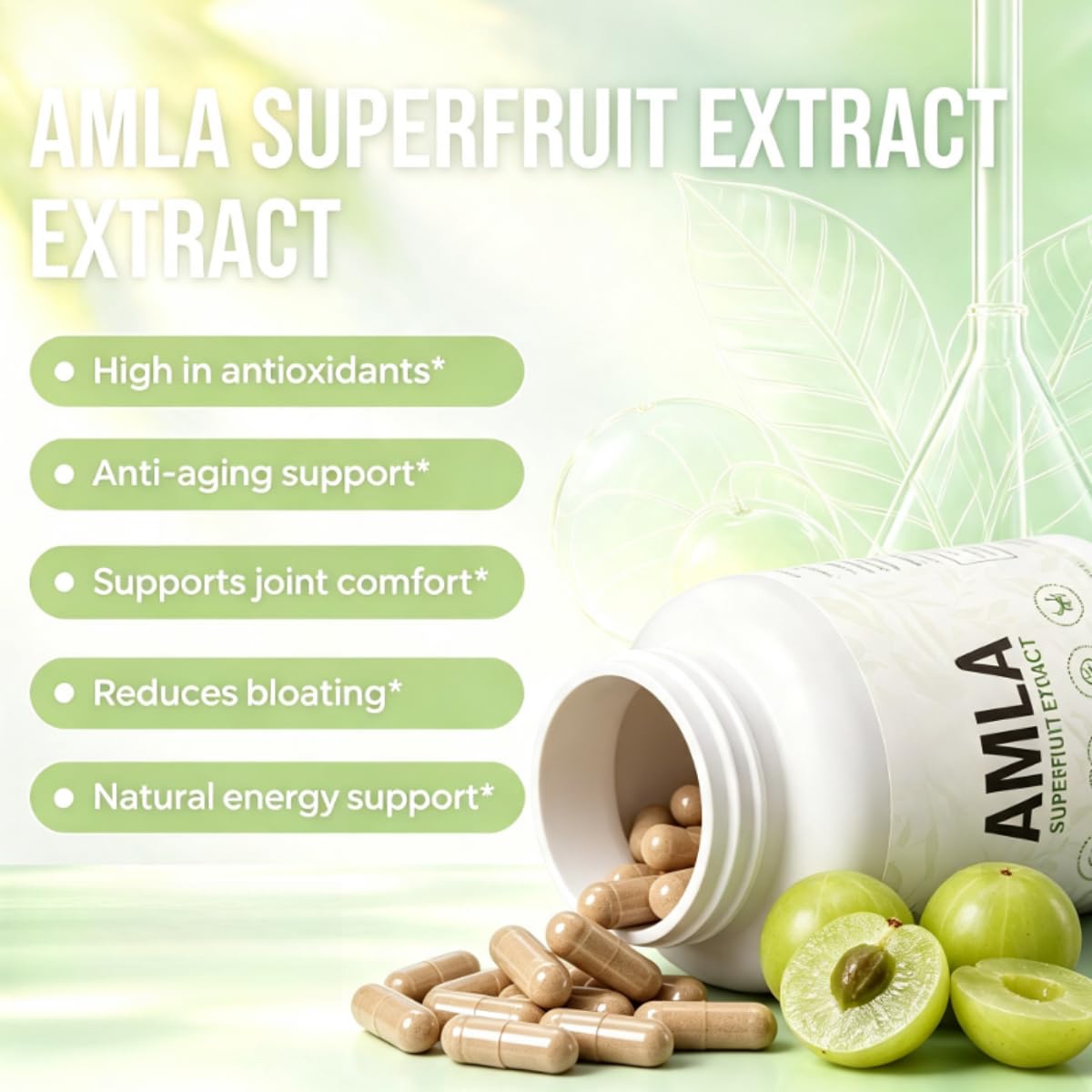 AMLA-Supporta l'equilibrio,allevia disagio fornisce supporto antiossidante | Allevia lo stress mentale quotidiano, migliora l'affaticamento fisico e mentale, stabilizza lo stato emotivo.