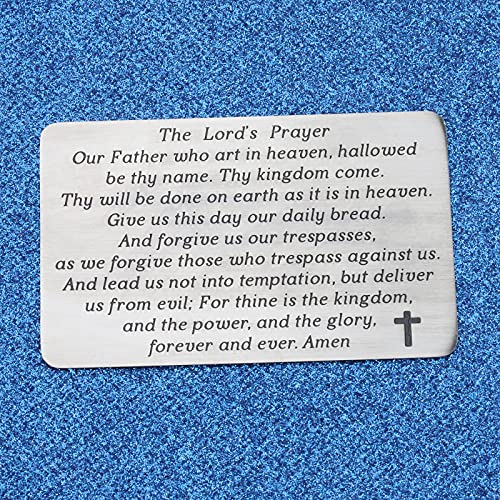 WUSUANED The Lord's Prayer Wallet Card Bible Verse Jewelry Our Father Who Art in Heaven Jewelry Religious Gift For Christian Believer3