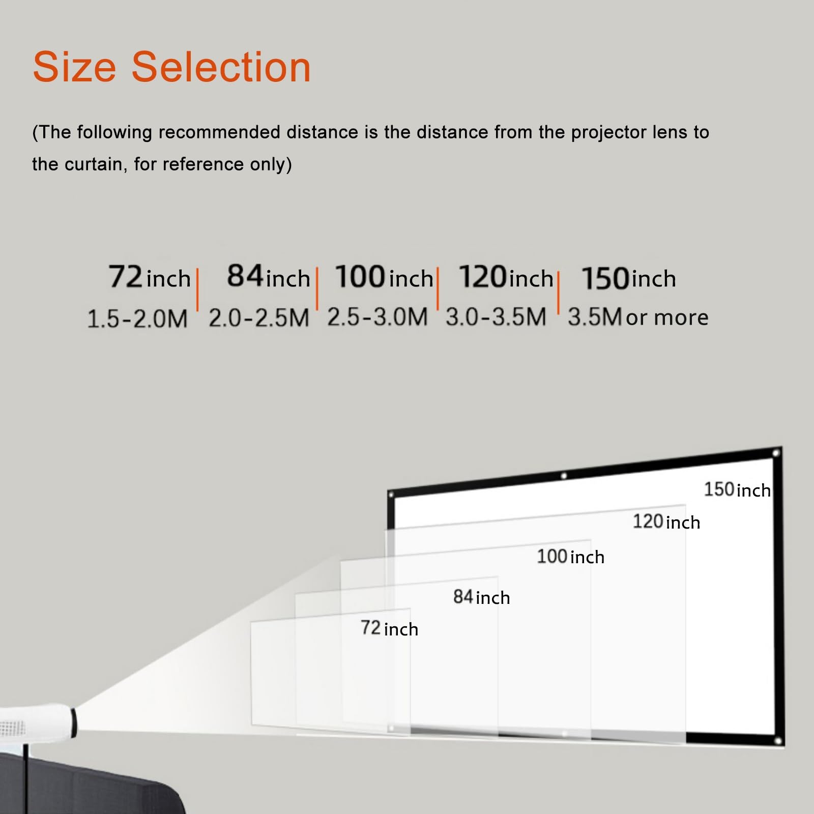 Schermo Pieghevole Antipiega da 100 a 200 Pollici, Formato 16:9, HD 4K - Proiezione Frontale e Posteriore, Ideale per Campeggio e Home Theatre