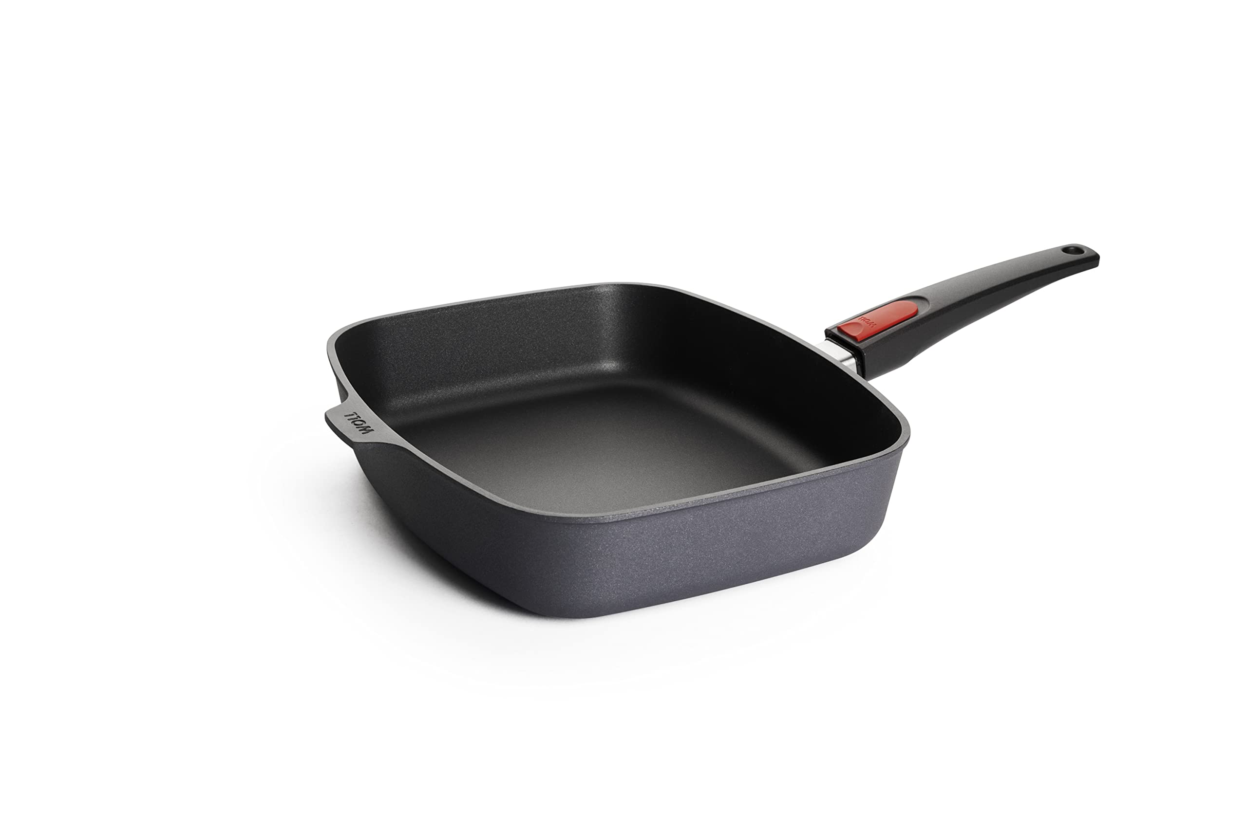 Woll Diamond Lite Rectangular Pan, 30 x 26 cm, 7 cm High, with Removable Handle, Suitable for Ceramic, Gas, Electric, Halogen - Not Suitable for Induction Cookers, Cast Aluminium, Anthracite