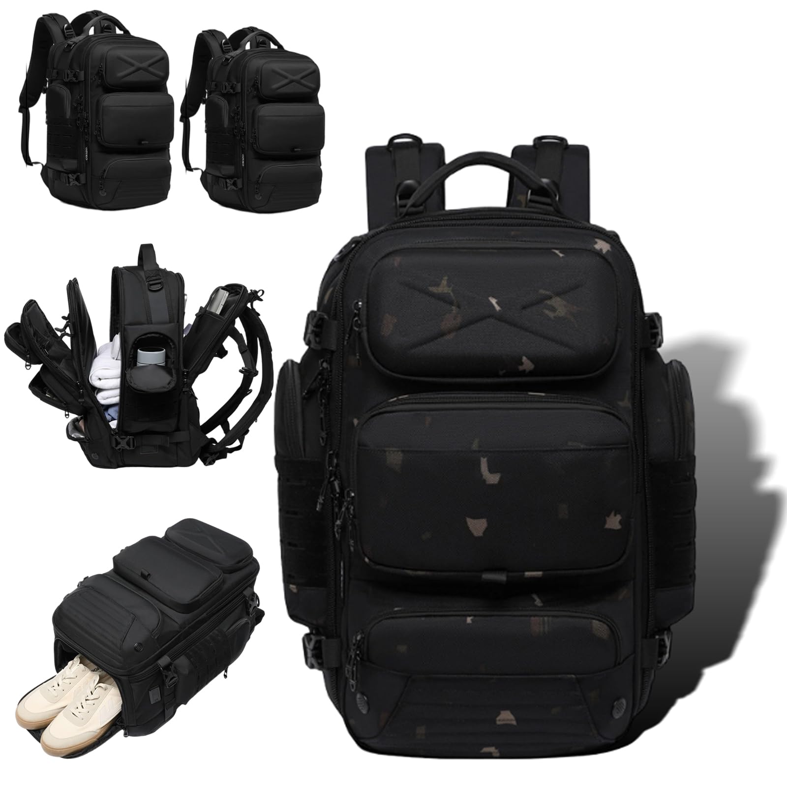 20L/35L Travel Backpack for Men & Women, Expandable 17-Inch Laptop Backpack – Carry On Flight Approved, USB Charging (Camouflage, 35L)