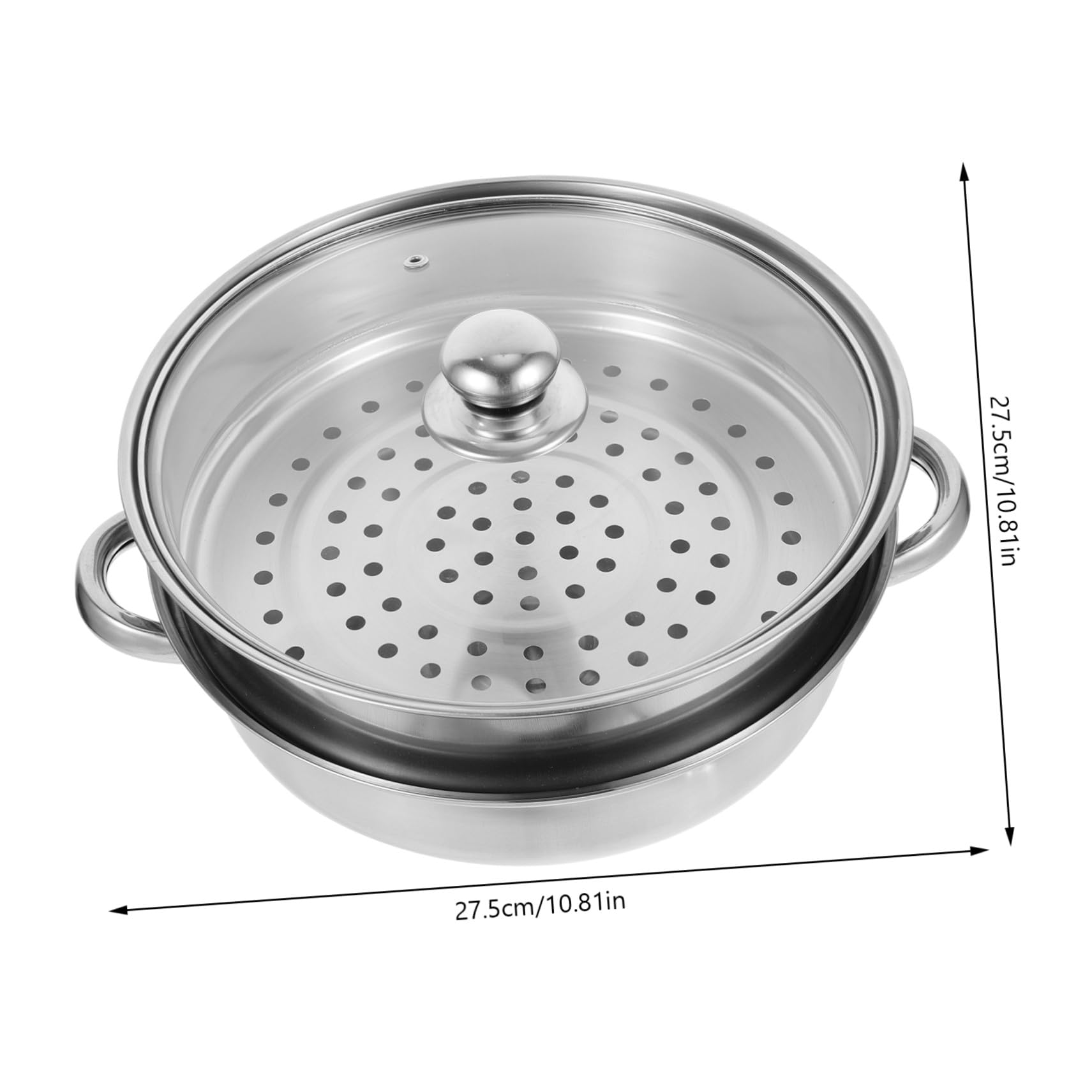 Olla Vaporera de Acero Inoxidable de Doble Capa con Asas para Cocina Familiar y Profesional Potente Cocedero al Vapor para Verduras Pescados y Mariscos Fácil Limpieza Lavavajillas