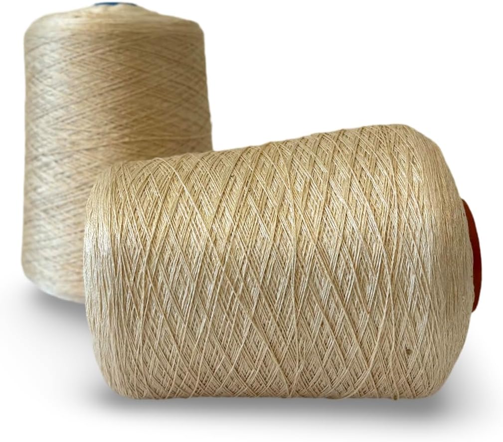 Revolution Fibers Mulberry Silk Yarn | Lace Weight 6 Ply 1lb Cone | Undyed Natural Silk for Knitting, Weaving, Crocheting, Dyeing, and Embroidery