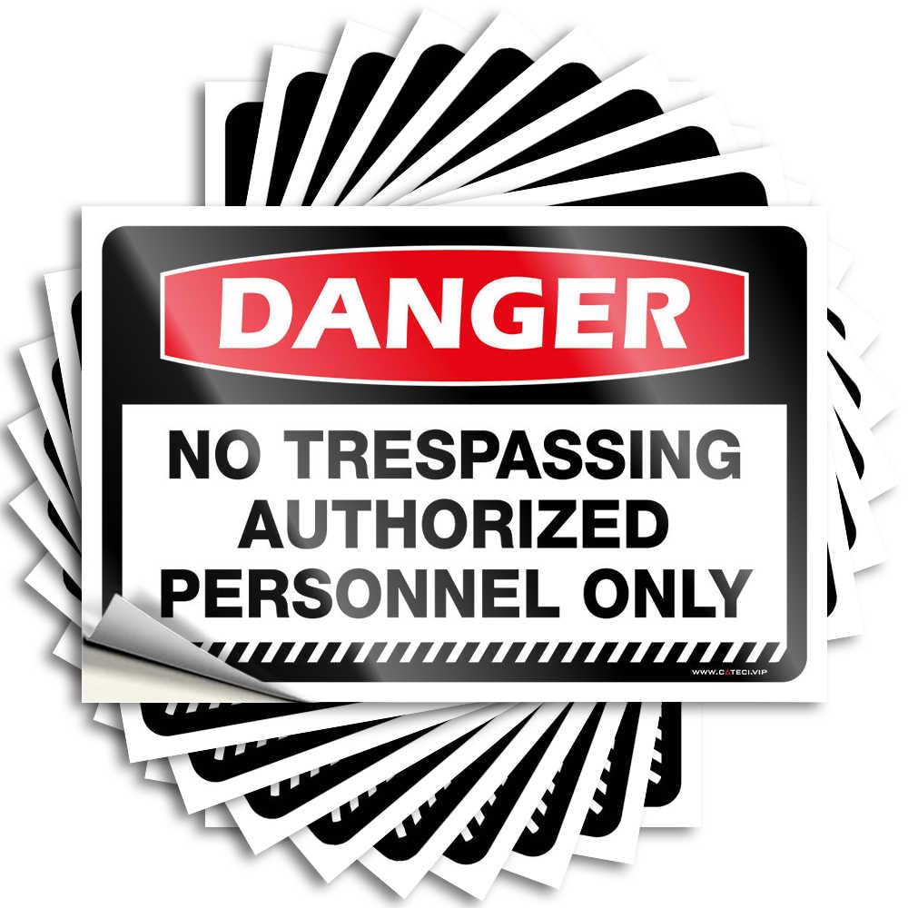 Teens Stuff Wall Funny Sticker - Danger No Trespassing Authorized Personnel Only Bookish Durable Sticker Easy Apply for Coffee Decor(8X12CM)