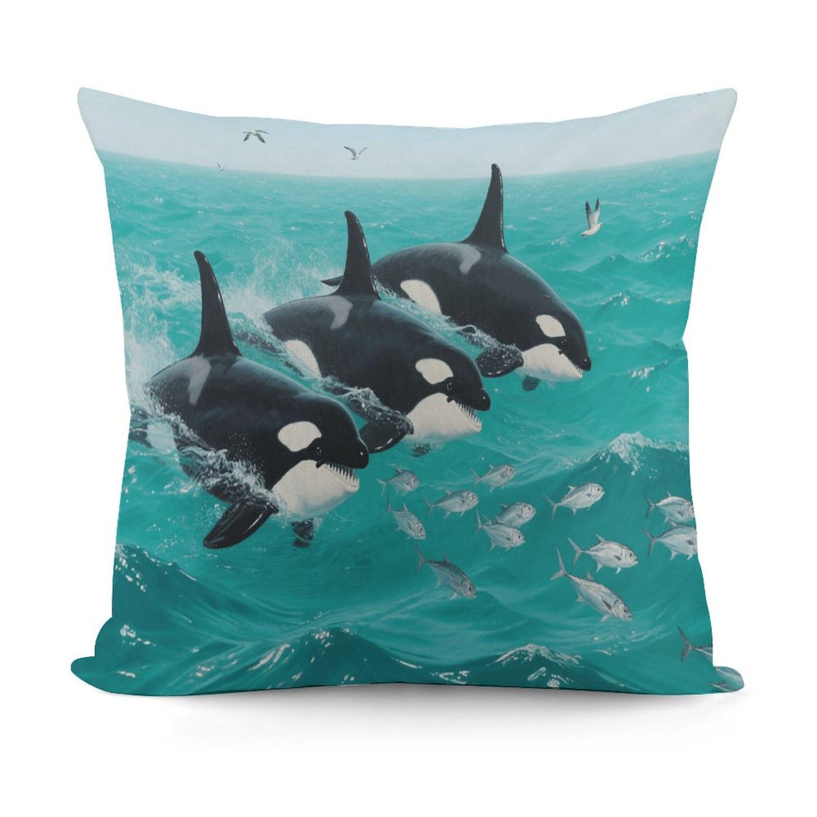 VstaDank Underwater Whale Pillow Cover with Invisible Zipper Square Throw Pillowcase Plush Couch Sofa Pillow Case 18x18 Inch Decorative Throw Cushion Covers for Sofa Living Pillowcover