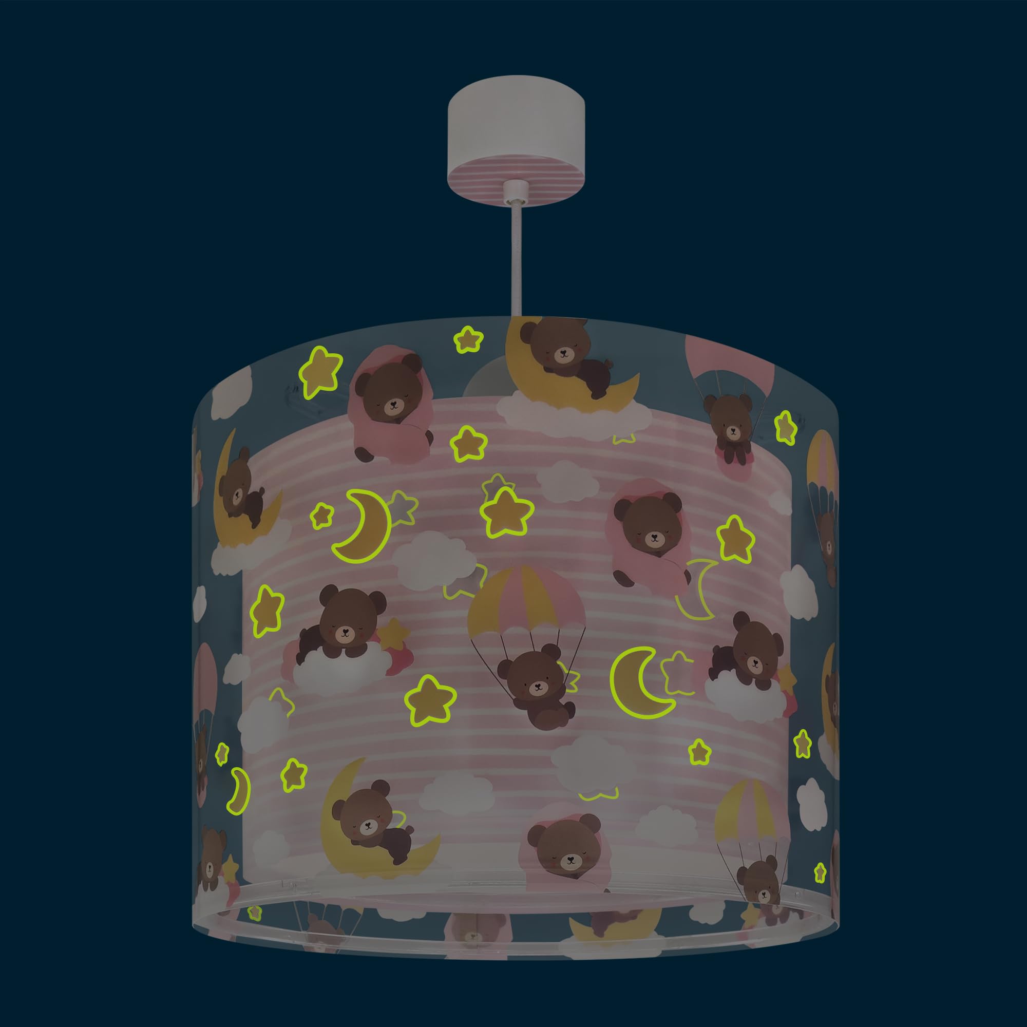 Dalber Lámpara Infantil De Techo Colgante Baby Teddy Ositos Nubes Rosa, 41572S, E27
