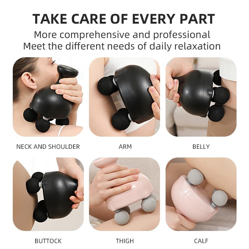 Image of Dealsure Percussion Massager Gun for Pain Relief | Rechargeable with 4 Heads | Handheld Massager Machine for Body Pain | for Back, Neck, Shoulder & Foot | Reduces Stiffness & Soreness