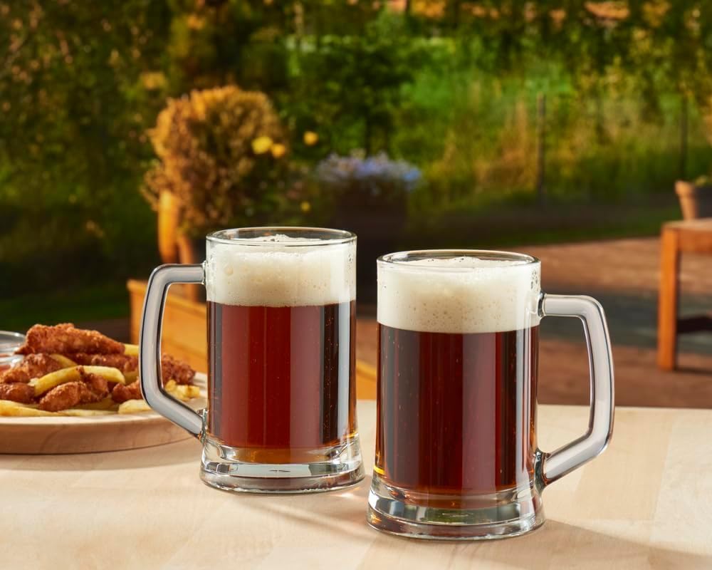 Pasabahce Glass Party Beer Mugs (Clear, 500 ml) - Set of 2 3