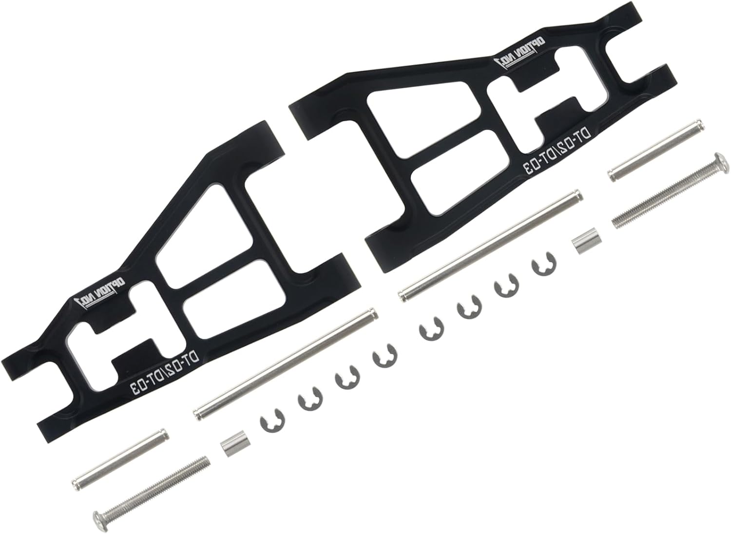 Aluminum Front Lower Suspension Arms Set for 1/10 Scale Tamiya DT-02 DT-03 Chassis RC Buggy Car Upgrades Parts
