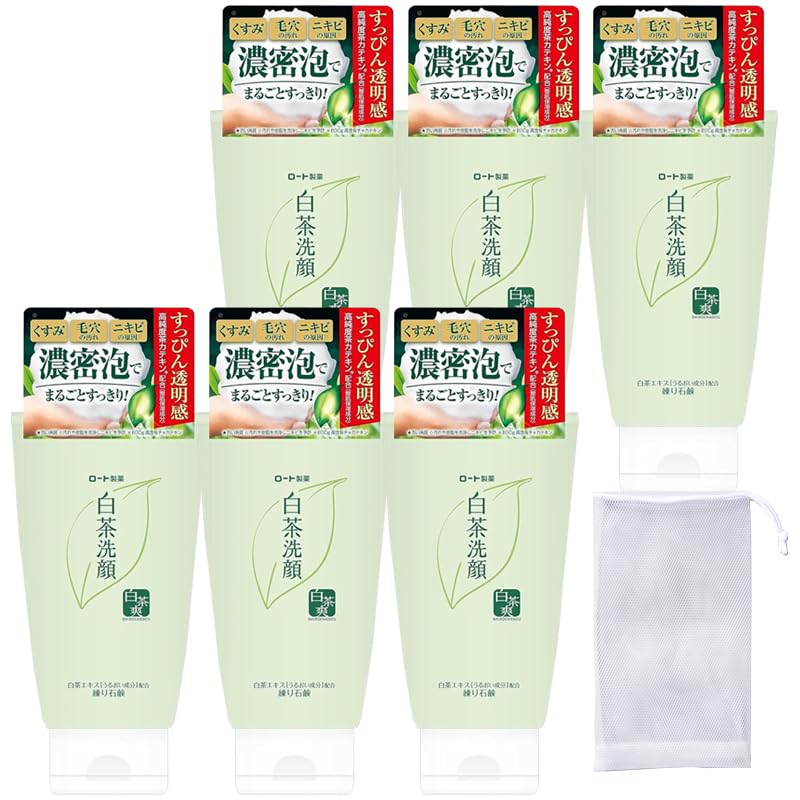 Amazon | 【6個セット】白茶爽 白茶洗顔 練り石鹸 洗顔料 すっぴん透明 
