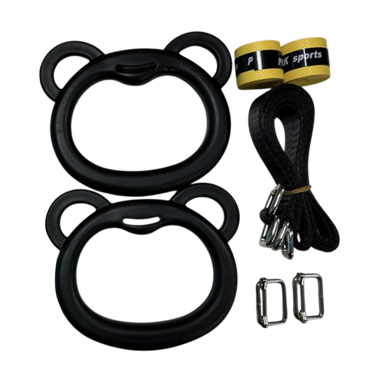 Colaxi Gymnastics Rings Gym Rings Home Pull Rings Adjustable Straps Buckles Portable 400kg Load Bearing Training Rings Pull up Rings
