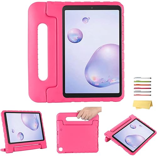 Kids Case for Samsung Galaxy Tab A7 10.4" 2022/2020 Model (SM-T500/T503/T505/T507/T509), Lightweight Convertible Rotating Handle Stand Children Girl Boy EVA Foam Shockproof Cover, Rose