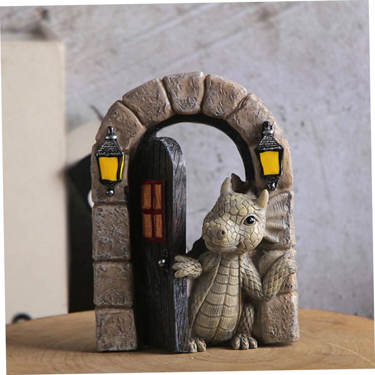BESPORTBLE 2 Pezzi Statua di Drago in Resina per Esterno, Decorazioni da Giardino Aspetto Realistico e Design Vivace per Ornamenti da Giardino e Uso Outdoor