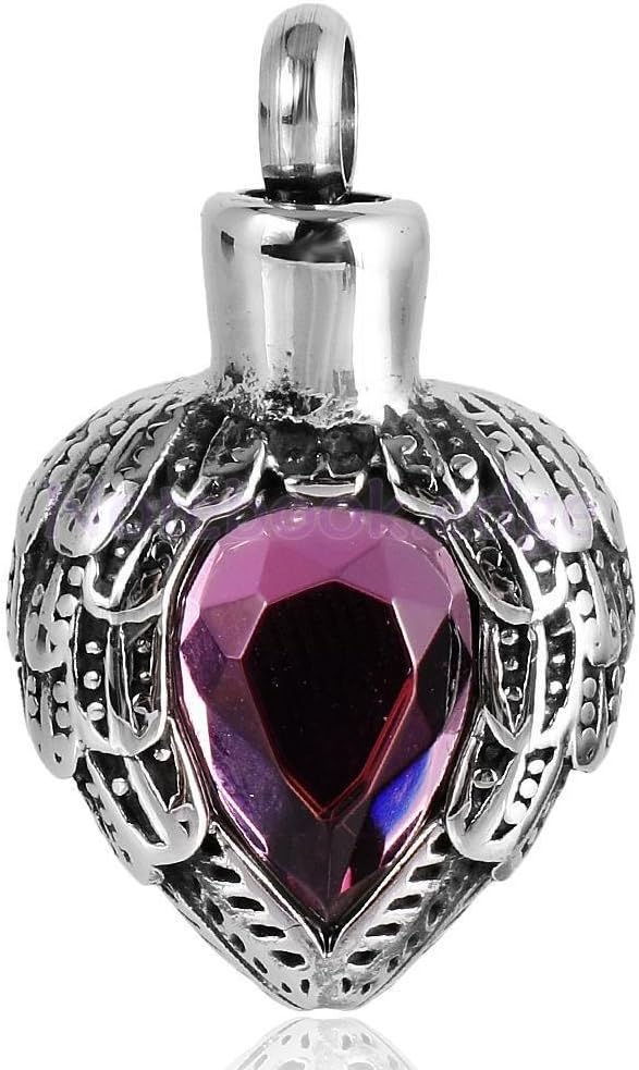 Cremation Urn Pendant for Ashes Memorial Keepsake Angel Wing Ash Holder