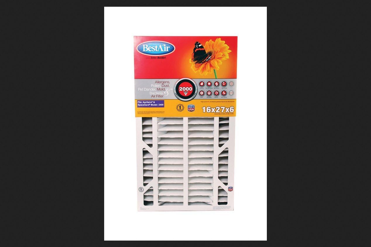 Bestair A401-sg4-box11r Pleated Air Filter, White, 27" X 16" X 6" (Pack of 2)