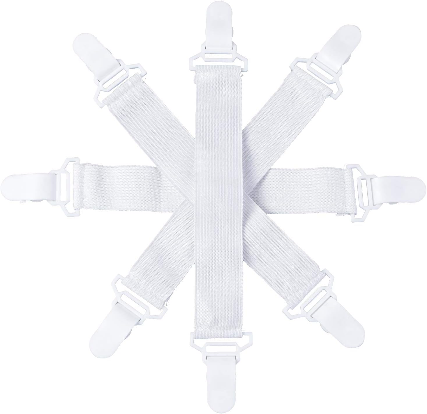 NIUTA Bed Sheet Clips Straps Sheet Holder Mattress Clips, for Flat Sheets, Fitted Sheets, Ironing Board Cover (4 Pcs)