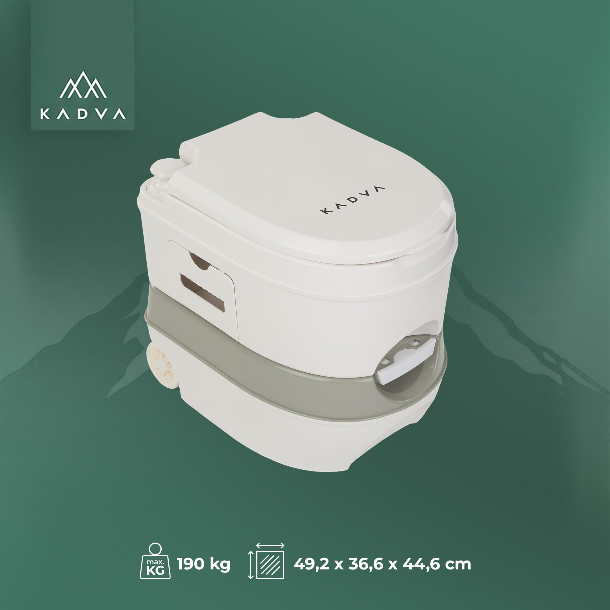 KADVA Throno PRO Campingtoilette 24 L mobile Reisetoilette Grau