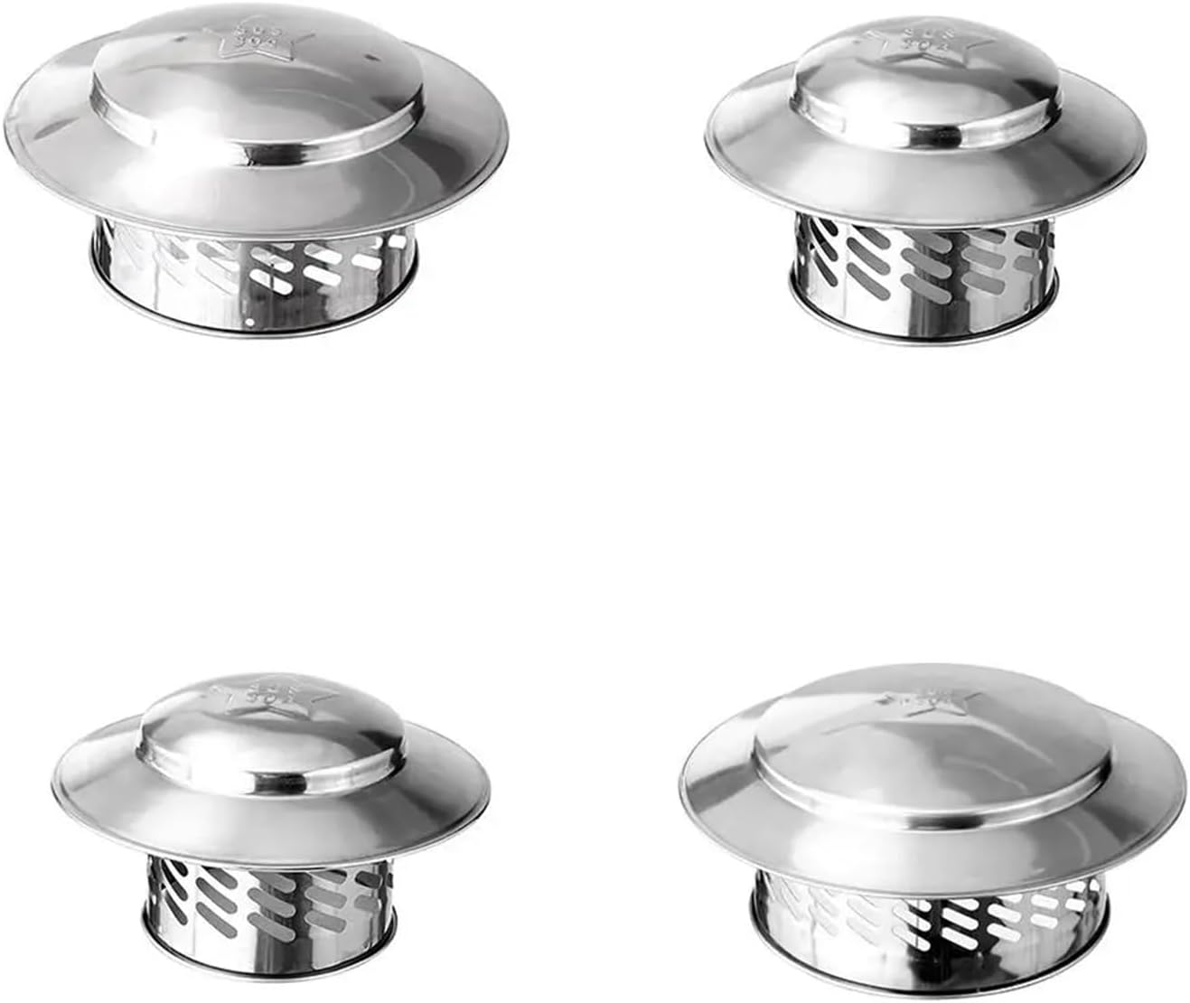 80/110/160/200mm Rain Cover Exterior Vent Windproof Rainproof Roof Pipe Exhaust Hood Stainles Steel Breathable Chimney Cap House(M)