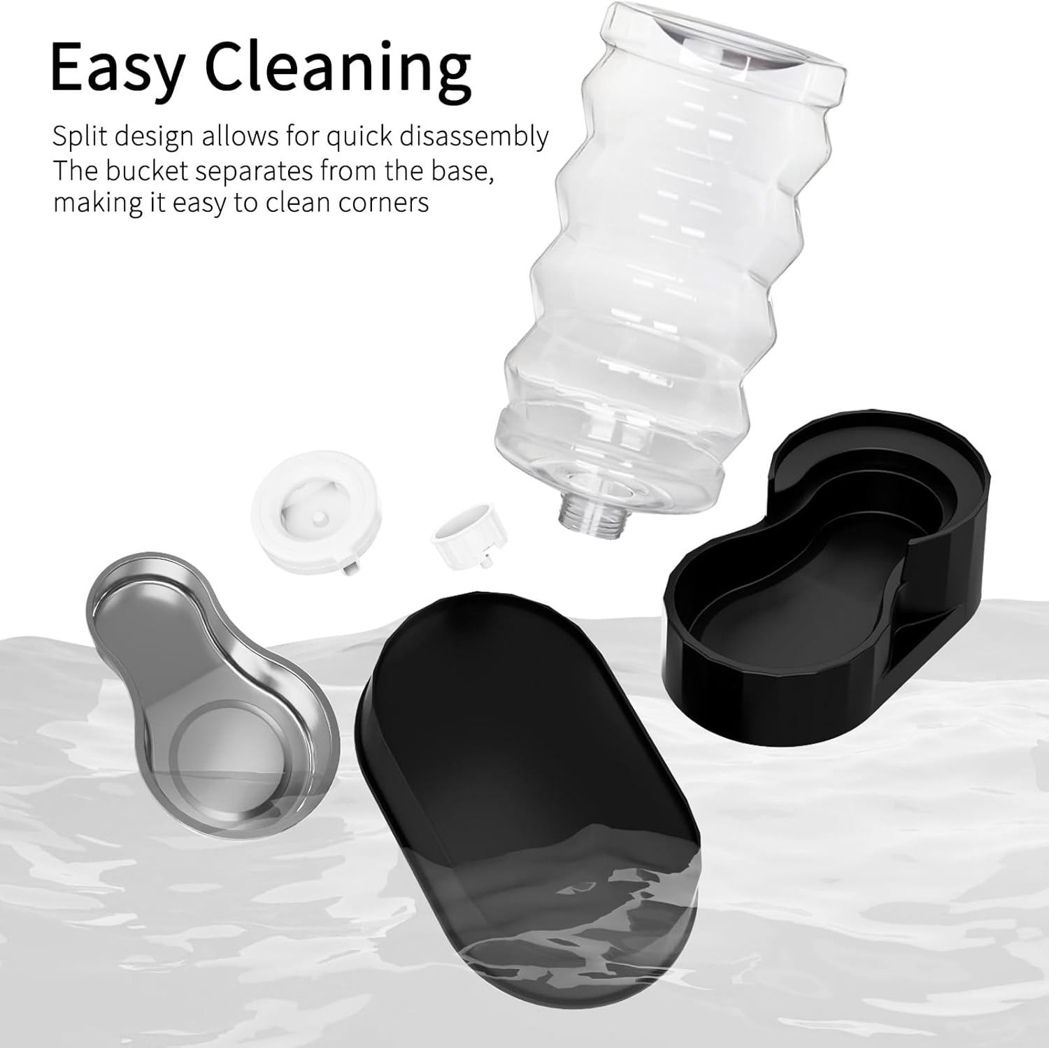 RIZZARI Automatic Dog Water Dispenser: 9L Black Elevated Feeder with Stainless Steel Dish for Elderly Dogs with Spinal Issues - Gravity-Fed Wide-Mouth - Non-Slip - Stable Base for Home or Garage Use - Image 4