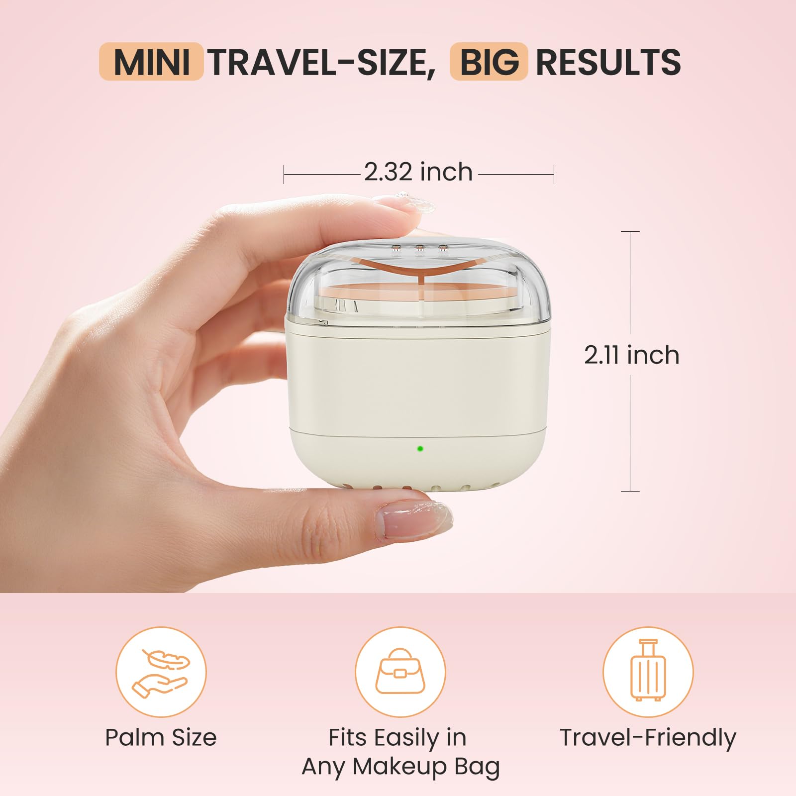 Mini-Augenbrauen-Wachsset für Frauen, USB-Schnellheizung, Wachswärmer mit intelligenter konstanter Temperatur, 100 g Perlen und 26 Stäbchen für präzise Gesichtshaarentfernung, Reise-tragbarer