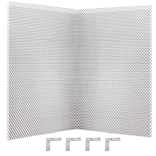 GERAWOO Lot de 2 panneaux en maille d'acier inoxydable 304 de grande taille, 20 mailles, pour souris, rongeurs, insectes pour aérations, maison, cuisine, jardin, 420 x 300 mm Cover