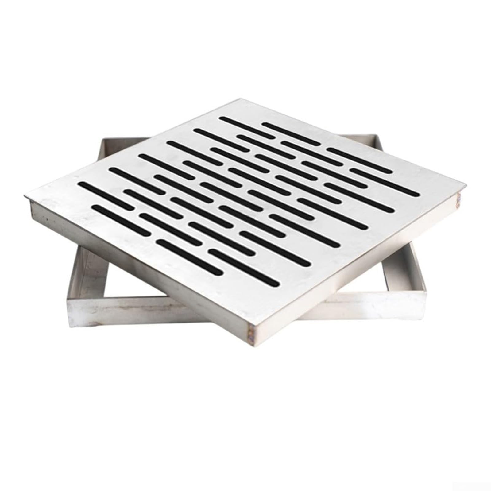 Caniveau Exterieur de Sol en Acier Inoxydable, Grille Caniveau Métallique, Couvercle de Regard Invisible avec Cadre, Convient aux Jardins, Cuisines(40x40x3cm/16x16x1.2in)