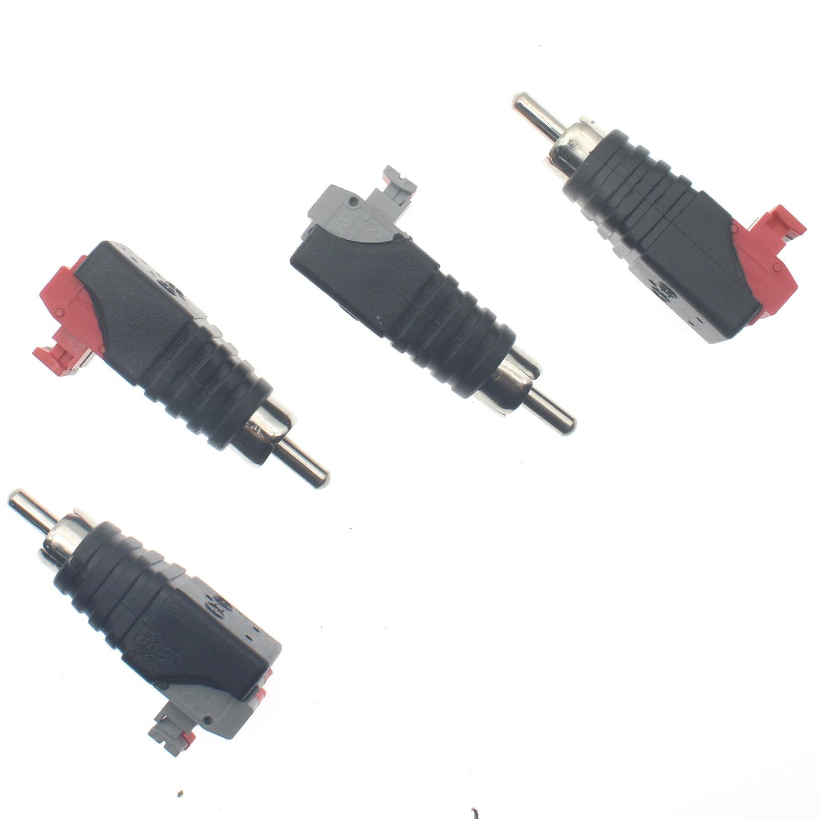 4 PCS RCA maschio adattatore di connessione a pressione cavo altoparlante a maschio RCA adattatore jack spina altoparlante portatile RCA connettore maschio per connessioni audio e video cavo