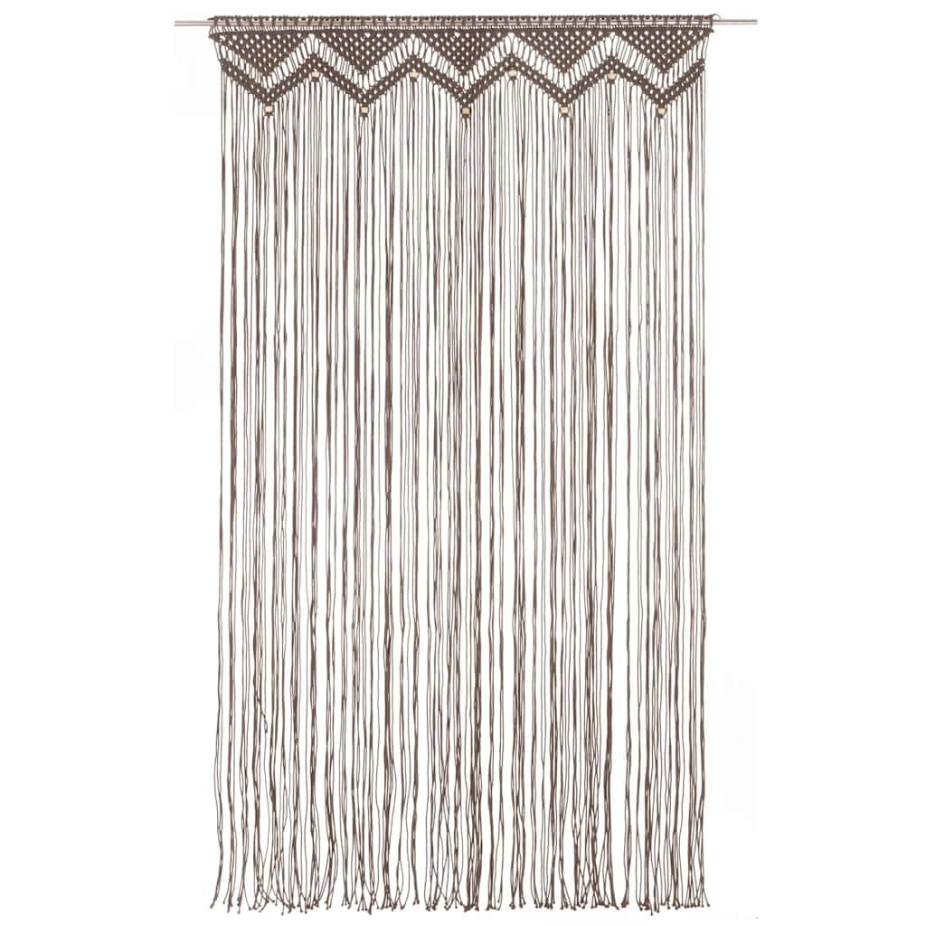 Rideau Macramé Coton Gris Taupe 140 x 240 cm