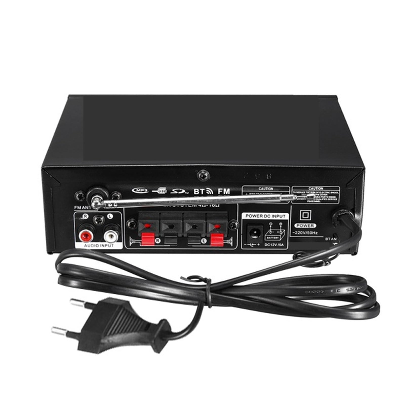 Amplificatore di potenza stereo HIFI digitale 300W+300W con display LCD a 2 canali, radio FM Bluetooth con telecomando Per l'home cinema