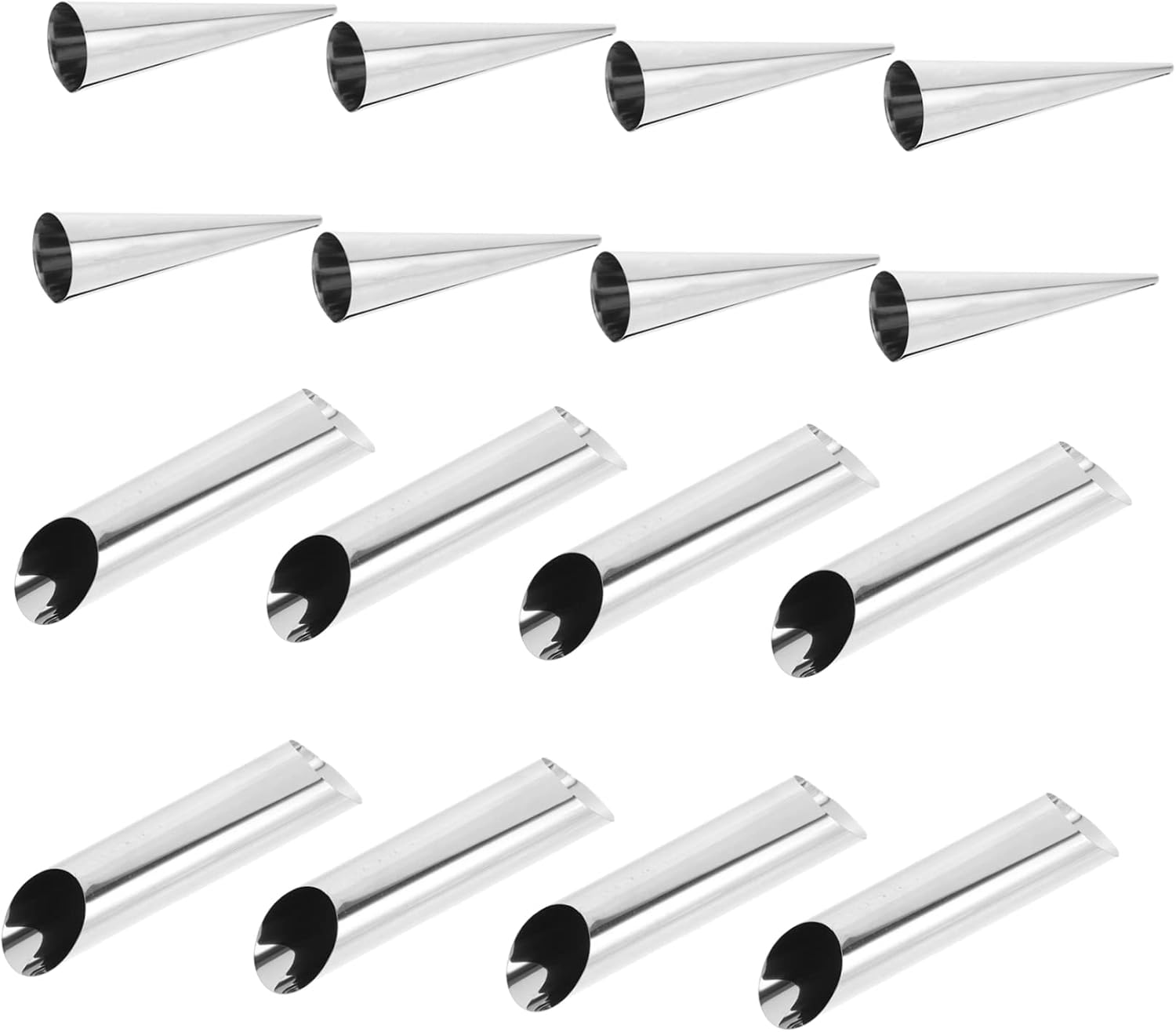 16pcs Stainless Steel Croissant Horn Baking Tools for Danish Pastry and Ice and Baking
