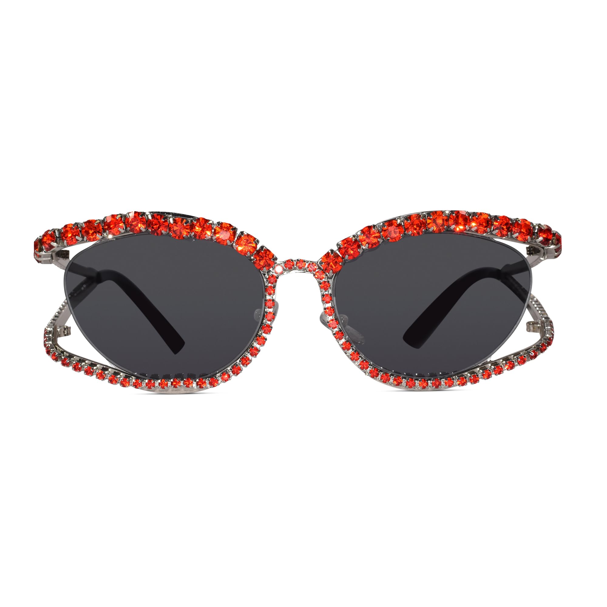 Full Crystal Rhinestone Sunglasses for Women | Vintage Style Elegant Shades | Shiny Fashion Eyewear for Special Occasions & Daily Styling-image-32