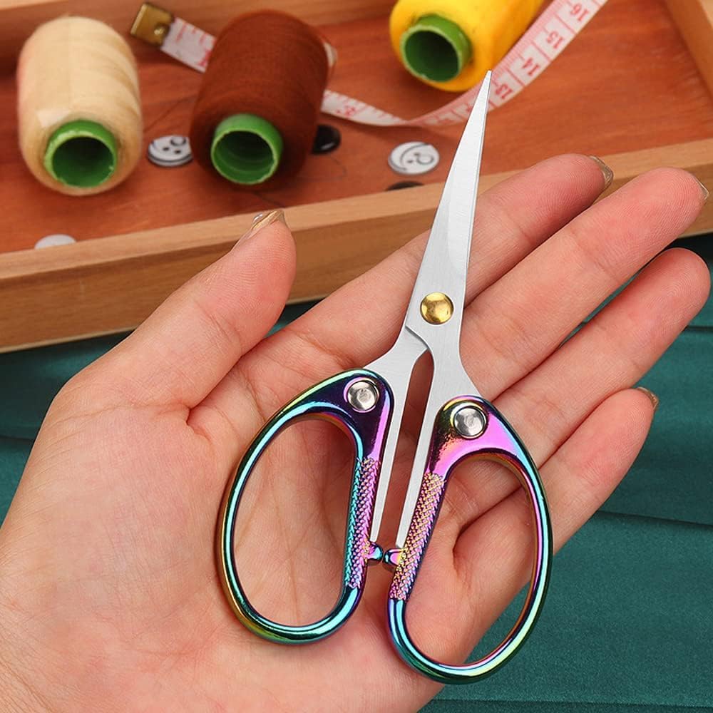 Tijeras de oficina, tijeras de cuchilla ultra afiladas, tijeras afiladas, resistentes para oficina, hogar, escuela, suministros de manualidades, tijeras multiusos, 5 pulgadas, coloridas