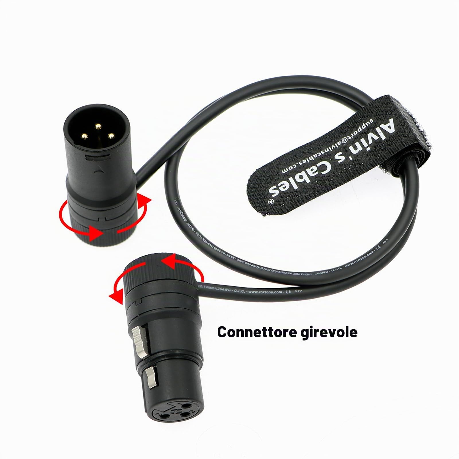 Alvin's Cables Rotativo Low-Profile XLR 3 Pin Maschio a Femmina Cavo Connettore originale Microfono bilanciato Cavo Audio