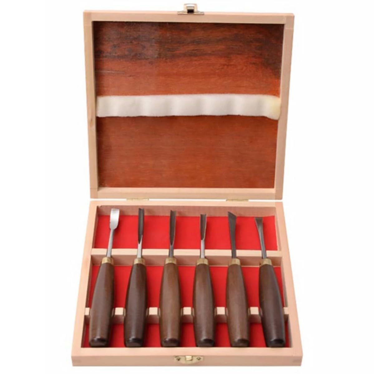 6 Pezzi Scalpello da Intaglio Legno Scalpello per Legno Manico in Noce Acciaio al Manganese e Falegnami Professionisti