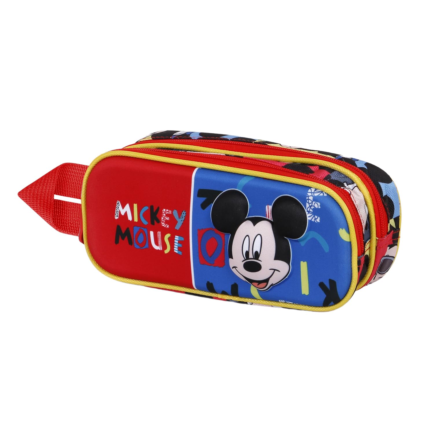 Mickey Mouse Joyful-3D Double Pencil Case, Blue, 22 x 9.5 cm