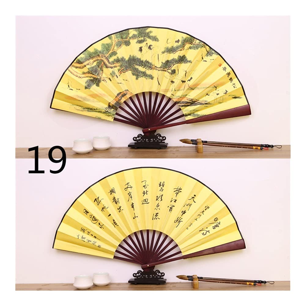 NZPOST Folding fan 1Pc Vintage Chinese Folding Bamboo Fan Wedding Dance Hand-held Fan Pattern Art Craft fan (19)