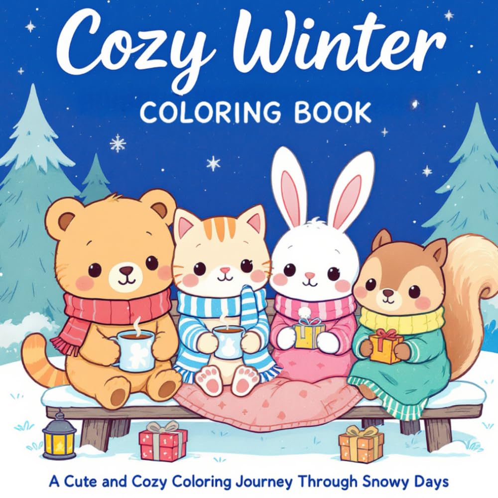 Cozy Winter Coloring Book: A Cute and Cozy Coloring Journey Through Snowy Days