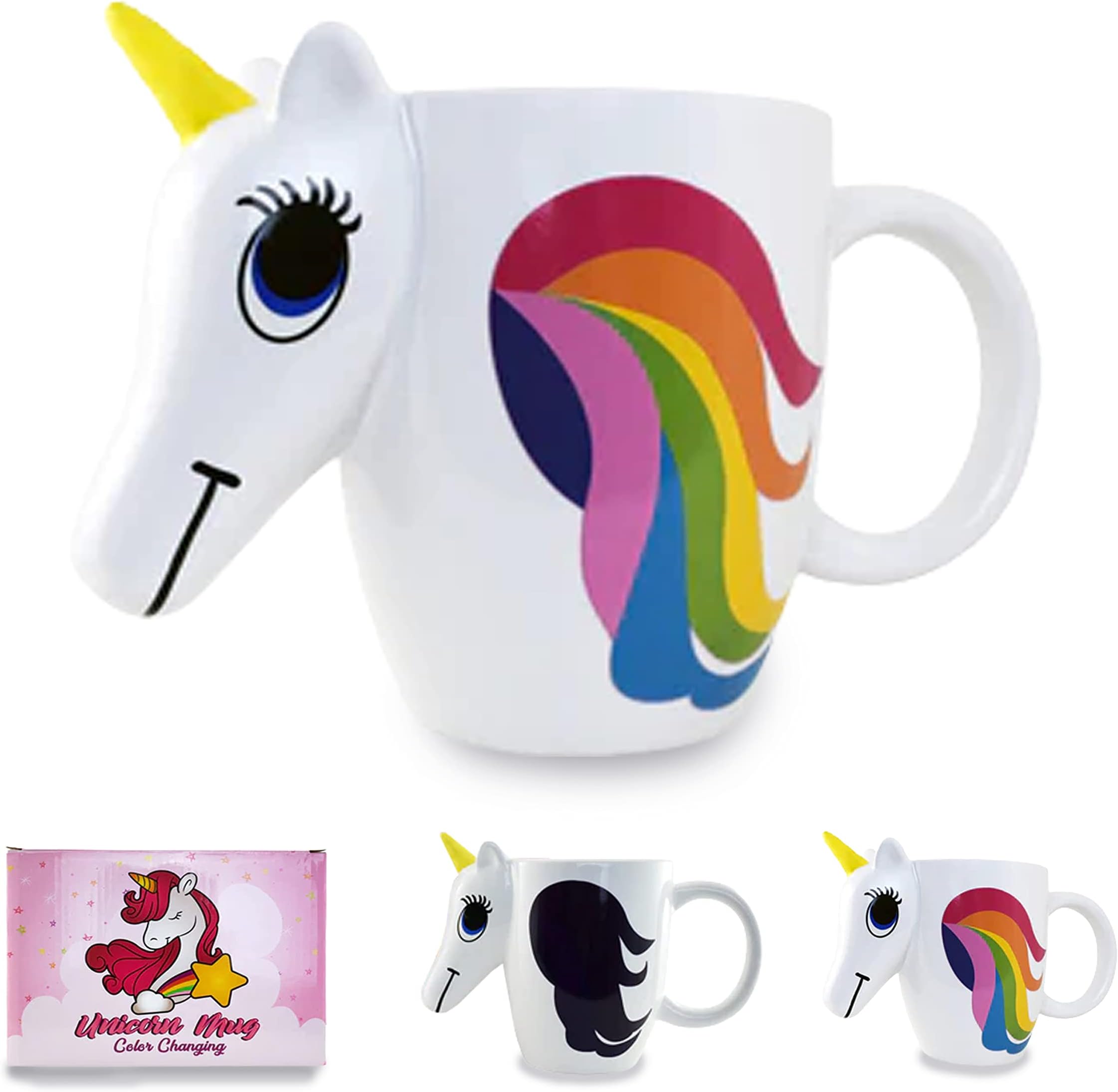 Amazon.com: KINREX Unicorn Mug – Cute Magic Rainbow Color Changing ...