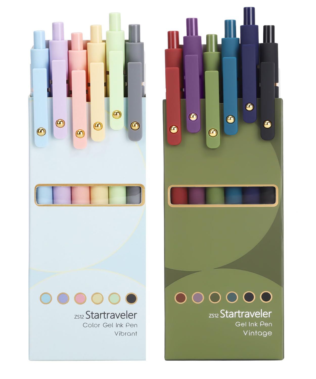 FIOVER Colorful Gel Pens - 12Pcs 0.7mm Multi-Colored Pens, Smooth Writing Coloring Journaling Supplies for Note Taking, Cute Aesthetic Office School Supplies (12PCS Colorful Ink)