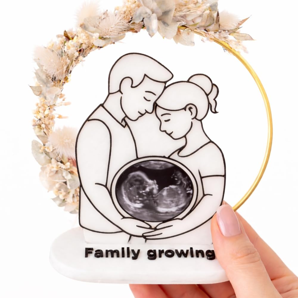 MK Personalized Pregnancy Gift Ultrasound Decoration Photo Frame, Pregnancy Keepsake Gift, White-image-16