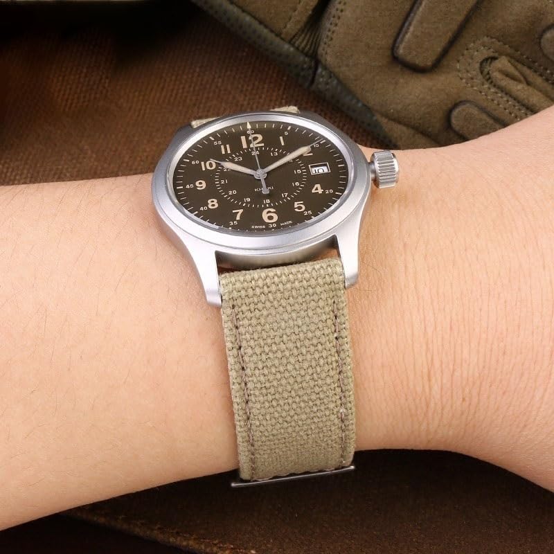Bracelet montre nylon cuir 22mm Hamilton Khaki Field pour l'aventure