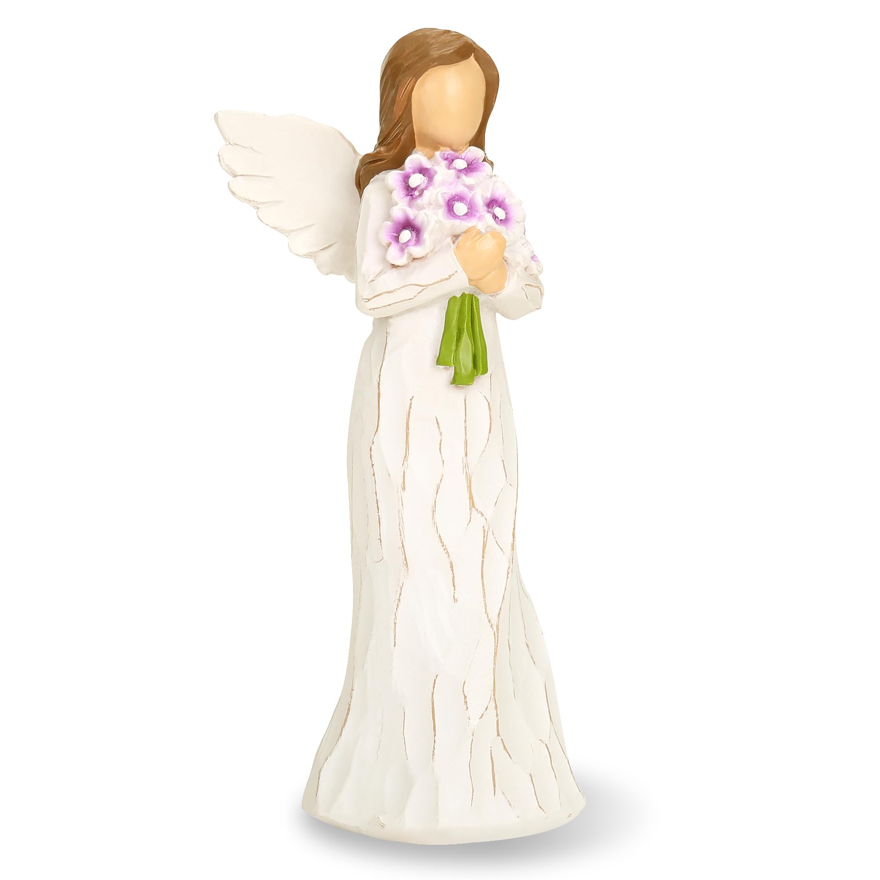 Guardian Angel Decor Gift - Forget Me Not Remembrance Figurine, Birthday for Women, Flower Collectible